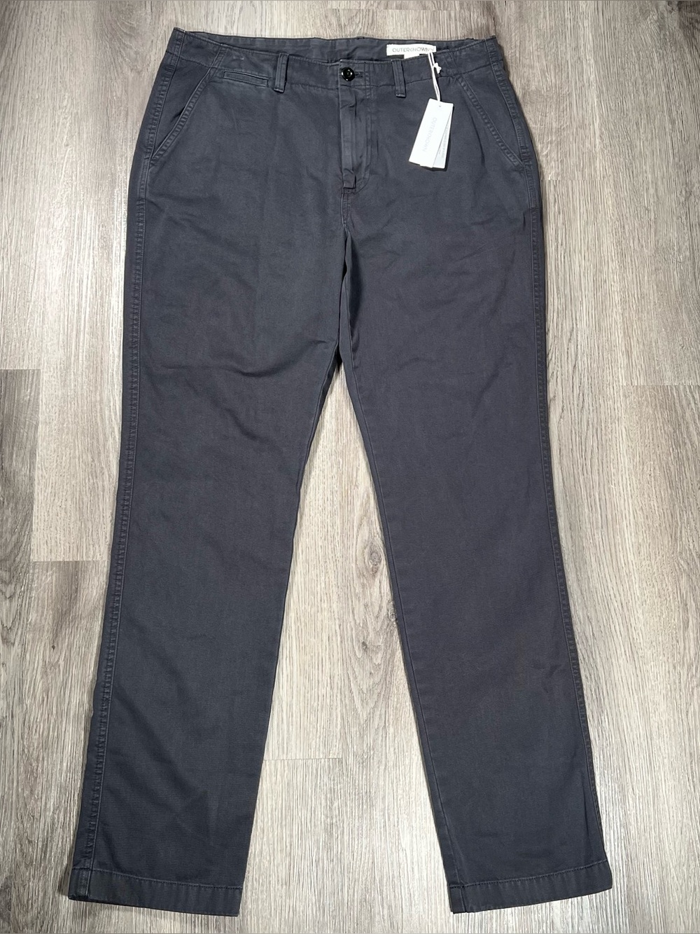 New Outerknown Nomad Chino Pants Washed Black Organic Cotton Men's Size 34x32